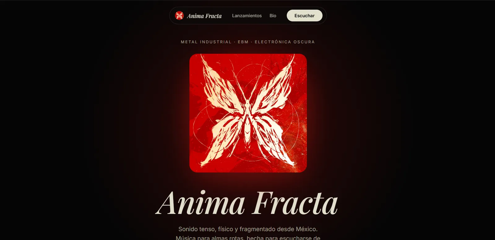 Anima Fracta — landing musical
